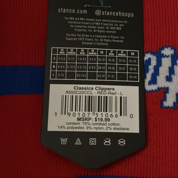STANCE MEN’S L.A. HARDWOOD CLASSIC STRIPES CREW SOCKS LARGE - Picture 4 of 4